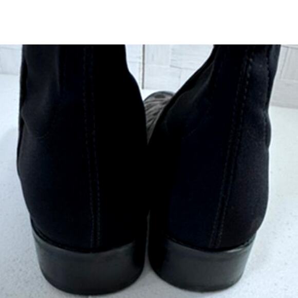 RARE!!"STUART WEITZMAN" Knee High, Leopard Print/Black Boots,Size 9.5, Slip On - Picture 12 of 12